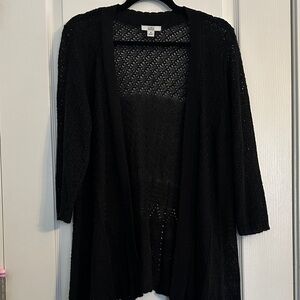 Croft & Barrow Women's Black Open Knit Sweater